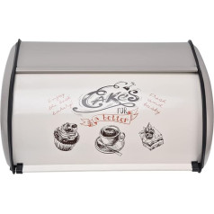 Ejoyous Bread Bin with Roll Lid, Large Capacity Bread Box, Bread Container Storage for Baked Goods, Retro Bread Box, Bread Container, for Rolls and Cakes