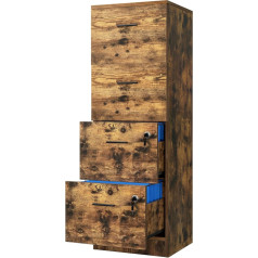 Yitahome Filing Cabinet with 4 Drawers, Office Cabinet Lockable, 130.7 cm Deep Vertical Filing Cabinet for A4 File Folders, Drawer Cabinet for Home and Office (Brown)