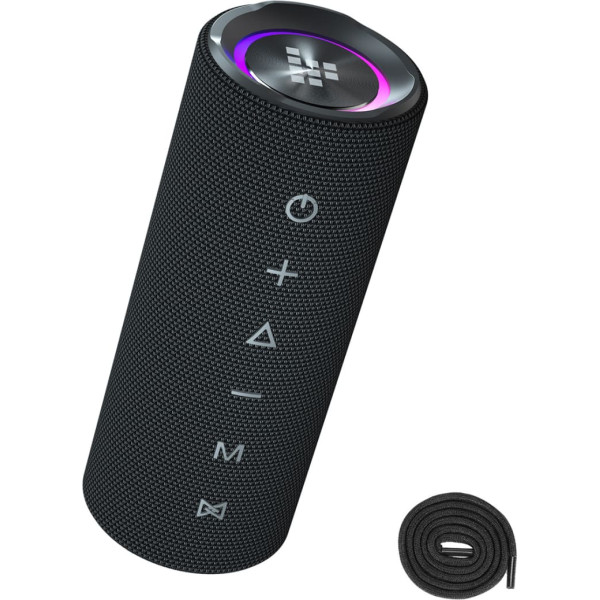 Mirtune C2 24W Bluetooth pārnēsājamais skaļrunis + USB-C AUX kabeļi - melns
