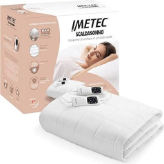 Imetec Scaldasonno Adapto Maxi Double Fitted Thermal Underblanket 195 x 165 cm Fast Heating Personalised Temperature 100% Quilted Cotton Percale Double Control 6 Temperatures