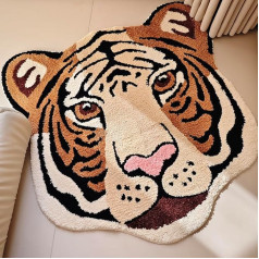 Children's Room Rug, Short Pile, Animal Motifs Rug, for Bedroom, Living Room, Playroom and Baby Room, Children's Room, Non-Slip Washable Decoration Rugs (Brown)
