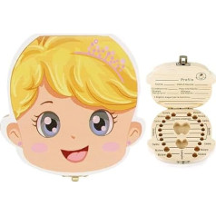 Vintree Teeth Saver Box for Boys and Girls Italian Tooth Box for Milk, Children Wooden Memory Gift Teeth Collection Girls Boys (Blonde)