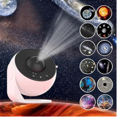 Starry Sky Projector, Home Planetarium, Projector Lamp, Starry Sky for Bedroom, Children, Adults with 12 Planet Discs, Nebula/Moon/Sky Galaxy Projector, Starry Night Light Projector