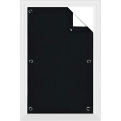 Greatime 100% Opaque Curtains with Suction Cups, Blackout Curtain, Insulation for Velux Roof Windows, Black , 76x93cm