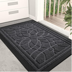 DEXI Outdoor Doormat, Non-Slip 40 x 60 cm, Dirt Trapper Mat, Outdoor, Washable, Weatherproof Door Mat Outdoor/Indoor, for Front Door, Balcony or Patio Door, Grey