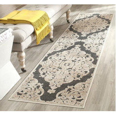 Safavieh Marigot Area Rug, Viscose, Stone/Anthracite, 66 x 243 x 1.27 cm
