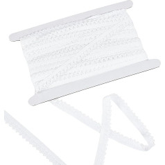 GORGECRAFT 20 Yard Elastic Lace Trim 13 mm Wide White Stretch Edge Lingerie Edge Trimming Webbing Crochet Lace Cord Strap for DIY Sewing Crafts Garment Embellishments