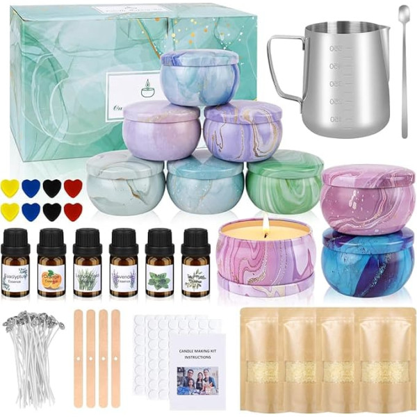 Candle Making Set - Candle Making Kit for Children and Beginners, Contains Beeswax, Essential, Dyes, and More DIY Candle Making Accessories