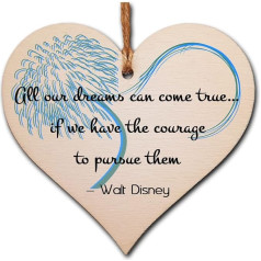 Gift In Can Handmade Wooden Hanging Heart Sign Gift for Someone Special Inspirational Gift Or Self Motivational Famous Quote