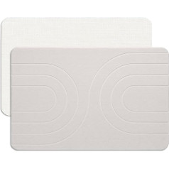 Feilifan Stone Bath Mat - Diatomaceous Earth Mat, Quick Drying Diatomaceous Earth Shower Mat, Water Absorbent Stone Mats for Bathroom and Kitchen, Easy to Clean (23.5 x 15 x 0.4 inch, White)