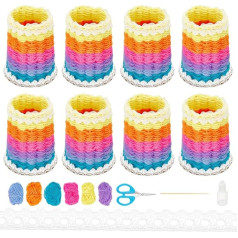 WEBEEDY 4 Pieces DIY Basket Weave Sets Craft Sets Basket Weaving Woven Basket Making Set For Beginners Mini Lace Storage Baskets Home Table Decorations