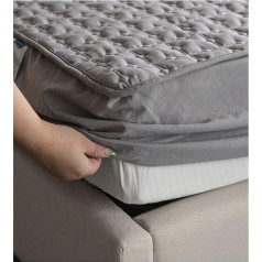 YUDEYU Bedspreads Leaves Grey Washed Cotton Fabric Fitted Sheet Mattress Cover Bed Sheet (48 x 74 cm/Pillow Case/2 Pieces)