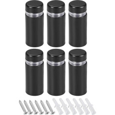 Sourcing Map Glass Spacers Stainless Steel Wall Spacers Advertising Nails Diameter mm Length mm Black with Screws