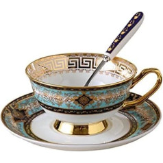 Jiotouhu Fine Bone China Porcelain Coffee Set, with 200 ml Coffee Cup, Coffee Spoon and Saucer