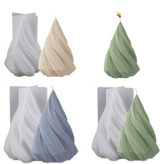 Bekecidi Pack of 3 Silicone Candle Moulds, Candle Moulds for Candle Making, Tapered Candle Mould, Epoxy Resin Moulds for Making 3D Candles, Soaps, DIY Crafts, Gifts, Home Decoration