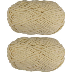 sourcing map 2 Skeins Chenille Yarn Velvet Blanket Yarn 2 x 100g 6 Super Bulky Polyester Soft Knitting for Crochet Weaving Bag Scarf Hat Khaki