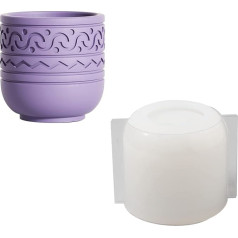 BOOWAN NICOLE TOTEM Concrete Candle Glass Silicone Molds Handmade Cement Candle Jar Storage Succulent Plants Pot Making Tools (EU-SH0931-3)