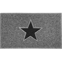 Nicoman STAR Doormat | Entrance Barrier Dirt Trapper Mat | Patio Garden Conservatory Doormat | Indoor Outdoor Mat | Charcoal with Black Star - Medium (75 x 44 cm)