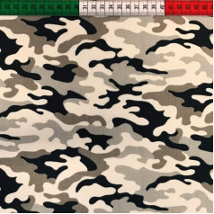 Pingianer Camouflage Camouflage 100% Cotton Fabric, Children, Sold by the Metre, Craft, Sewing Fabric (Camouflage Grey, Cream, Dark Olive 1, 200 x 160 cm