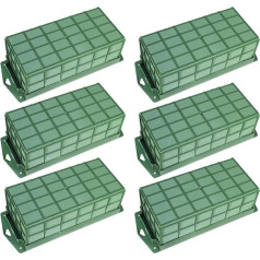 Green Floral Foam Rectangle Cage Flower Holder with Floral Foam for Fresh Flowers Cage Bowl for Table Centrepiece Flower Arrangement (6)