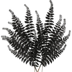 Oairse 60 cm Set of 6 Artificial Plants, Artificial Branch, Christmas Decoration, Glitter, Christmas Leaves for Christmas Tree, New Year Ornaments, Artificial Fern for Holiday Dining Table Decoration,