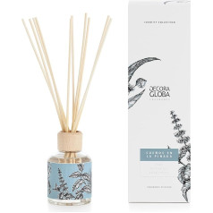 Decoragloba - Fragrance Diffuser with Rattan Sticks for Rooms 100 ml - Pine and Eucalyptus Fragrance - Fresh, Floral Fragrance