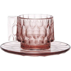 Kartell Jellies Family Pink Thermoplastic Technopolymer Cup and Saucer, 12 x 10 cm