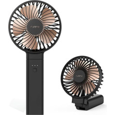 Funme 2021 Handheld Fan, Exquisite Mini Portable Foldable USB Fan with 5000 mAh, 20-Hour Rechargeable Battery, for Girls, Travel and Home, Black