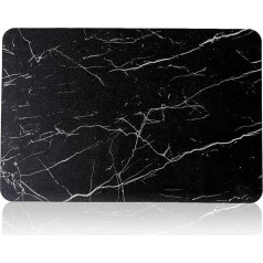 Lukada Marble Bath Mat, Washable Bath Mat, Non-Slip Bathroom Rug, Quick-Drying Mat, 40 x 60 cm, Drip Mat, Bath Mat in Black for Shower, Bathtub, Bathroom