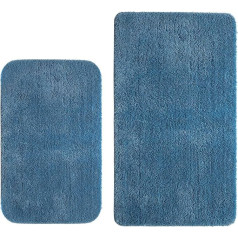 MIULEE Decorative Rug, Floor Mat, for Hallway, Set of 2 Decorative Mats, Rugs with High Hygroscopicity, Decoration Bath Mat, Non-Slip, Absorbent, for Bathroom, Living Room, 40 x 60 cm and 50 x 80 cm