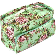 Katech Knitting Bag Storage, Handwork Bag with Side Pockets and Wrist Strap, for Carrying Knitting/Crochet Wool and Accessories (Green)