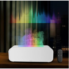 QKTYB Essential Oil Diffuser 7 Colours, Flame Diffuser Music Activated, Waterless Automatic Shut-Off Aroma Diffuser, 3 Time Presets Diffuser, Flame Effect, 250 ml, Remote Control