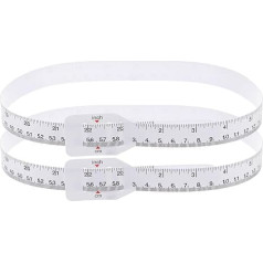 sourcing map 2 x 60cm Flat Plastic Head Circumference Tape for Child's Head / Arm Circumference White
