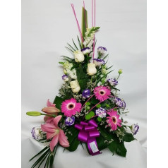 LBA Artificial Flower Centre for Grave Ornaments. Also for Churches. Special Day of All Saints. Dimensions: 65 x 50 x 35 cm. Approx.