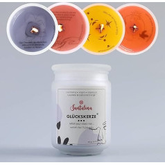 Santalina Scented Candle with Saying / Wisdom of Life | Lavender & Lemon & Orange | Creative Gift | Candle with Saying | Large Soy Wax Scented Candle in Glass | Scented Candle Gift | 450 g, Approx. 45