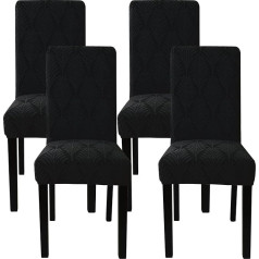 MEIVINES Chair Covers Set of 4 for Swing Chairs, Stretch Chair Covers for Dining Room Chairs, Chair Covers, Black, for Home, Kitchen, Hotel, Restaurant, Banquet, Wedding, Party (Black, 4 Pieces)