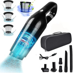 Handheld Vacuum Cleaner, 18000/15000Pa 2-Stage Suction Power Handheld Vacuum Cleaner Battery Bagless Test Winner Wet/Dry, 120 W Car Vacuum Cleaner, Wireless Handheld Vacuum Cleaner for Car/Home,