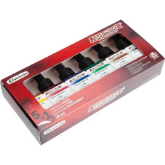 Schmincke - Aero Color® Professional, Cardboard Set of 6 x 28 ml, 81 745 097, Fine-Liquid, Colour-Strong Acrylic Paint for Acrylic Painting, Airbrush, Mixed Media, Acrylic Ink