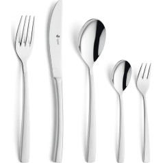 PW Paul Wirths Swing 1300 Cutlery Set for 6 People, Cutlery Set 30 Pieces, Stainless Steel and Satined, Dishwasher Safe, Cutlery Set with Cutlery Tray