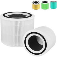 Replacement Filter for LEVOIT Core 300 300S | Core 300-RF 3-in-1 HEPA Filter Compatible with LEVOIT Core 300 300S Air Purifier, for Smokers, Allergy Sufferers, Pack of 2, White