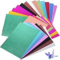 EXCEART Glitter Card Paper, 26 Sheets Glitter Card, A4 Double Sided Glitter Cardboard Paper for DIY and Art Projects, Card Making, Scrapbooking