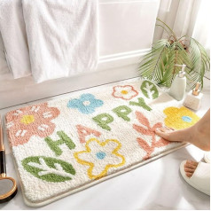 Huilimei Bathroom Rug Super Soft Flocked Absorbent Non-Slip Cute Funny Machine Washable