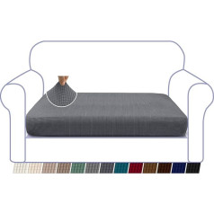 Granbest High Stretch Sofa Seat Cushion Cover, Super Soft Couch Seat Cover, Sofa Cushion Protector, Jacquard Spandex Fabric with Elastic Bottom (2 Seater, Grey)