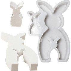 Silicone Bunny Mold for Resin, Standing Bunny Gypsum Mold, Easter Bunny Resin Molds, Bunny Molds for Candle Making, Decorative Bunny Shape Molds, Multi-Purpose Bunny Molds, Bunny Resin Soap Molds, Sil