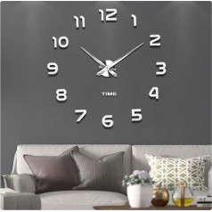Vangold Modern Mute 3D Sticker DIY Large Wall Clock Home Office Decor Gift, large