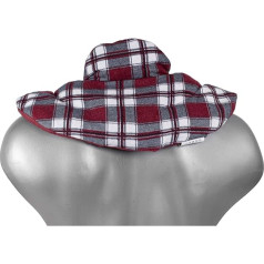Neck Pillow with Stand-Up Collar, St. John's Core Pillow, Neck Pillow, Heat Cushion, 2 in 1, Heat and Cold Possible, Flannel Checked Red
