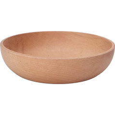 Tomotato Round Wooden Bowl, Beech Wood Soup Bowl, Home Wood Dining Bowl for Serving Salad, Fruit, Dip, Sauce, Snack, Rice, Pasta (Large 7.0 inches)