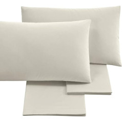 PURALUNA Single Duvet Cover Set 1 Seater Cotton Made in Italy (Cream, Single)