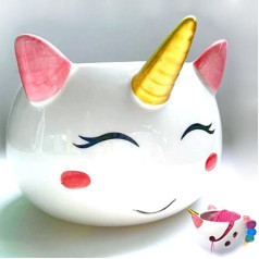 Evovee Unicorn Yarn Bowl for Knitting - Ceramic Knitting Bowl Extra Large 8.5