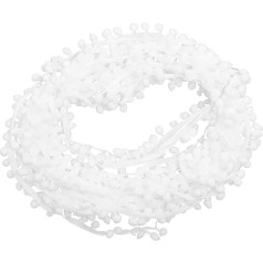 TEMPNAP Pelzknäuel-Spitze Poms Mini-Nähset trimmt Seide Leinen puppen kleidung puppen klamotten Verzierung für Haarschmuck craft stitsch Zierde Dekoration Tischdecke trimmen Polyester Weiß